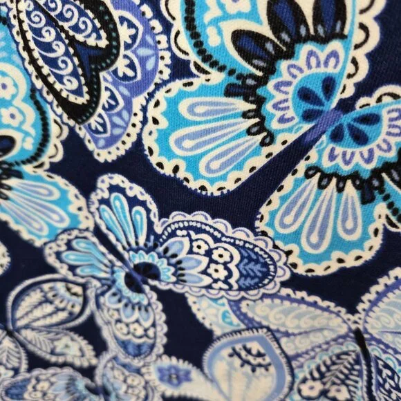 Quacker Factory By Jeanne Bice Blue Butterfly Embellished Rhinestones Top 3x - Picture 7 of 12